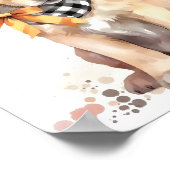 Leuke Golden Retriever Waterverf Schattig Dog Poster (Hoek)