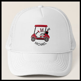 Leuke Golf Guy Winkelwagen Aangepaste Monogram Naa Trucker Pet