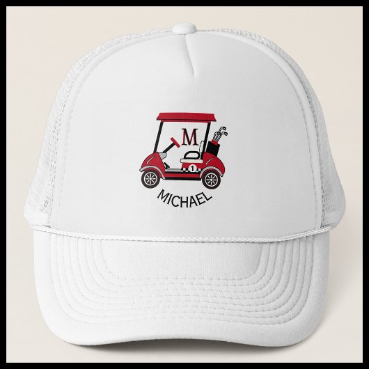 Leuke Golf Guy Winkelwagen Aangepaste Monogram Naa Trucker Pet