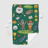 Leuke Golf Illustratie met Golfers Golfhanddoek (Insitu)