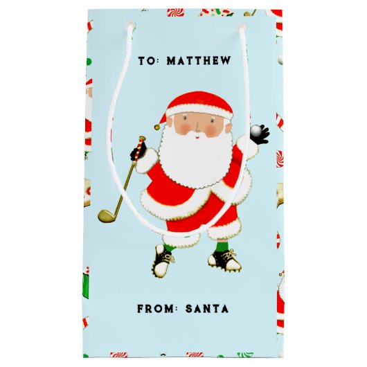 Leuke Golf Kerst Kleine Gift Bag Klein Cadeauzakje (Voorkant)