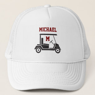 Leuke Golf Man Kar Monogram Naam Trucker Pet