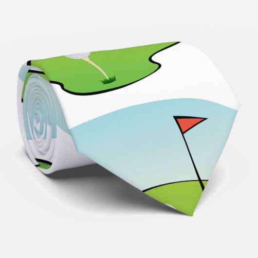 Leuke Golf Patroon Boord Stropdas (Opgerold)