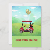Leuke Golf Rode Kar Jongen 1e Verjaardag Par-Tee Kaart (Achterkant)