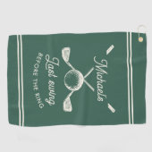 Leuke golf vrijgezellenfeest laatste swing voor de golfhanddoek (Horizontaal)