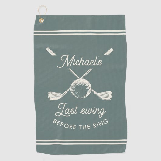 Leuke golf vrijgezellenparty laatste slag voor de  golfhanddoek (Voorkant)