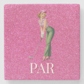 Leuke golfcadeaus voor dames stenen onderzetter (Voorkant)