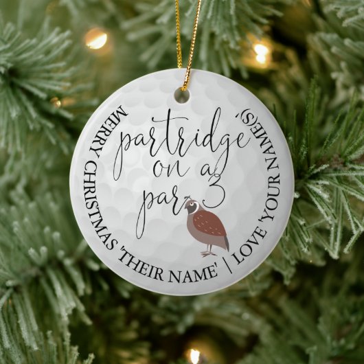 Leuke Golfer Kerst Golf Cadeau Patrijs Keramisch Ornament (Boom)