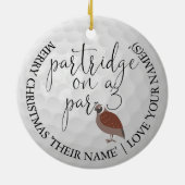 Leuke Golfer Kerst Golf Cadeau Patrijs Keramisch Ornament (Achterkant)