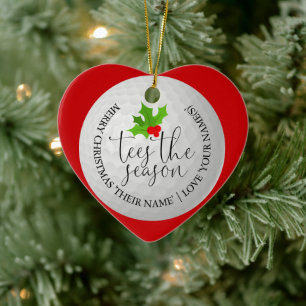 Leuke Golfer Kerst Golf Cadeau Tees Het Seizoen Keramisch Ornament