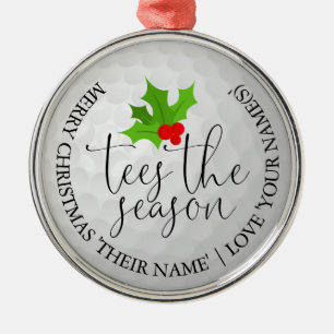 Leuke Golfer Kerst Golf Cadeau Tees Het Seizoen Metalen Ornament