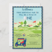 Leuke golfjongen 1e Verjaardag Par-T-shirt Kaart (Voorkant)