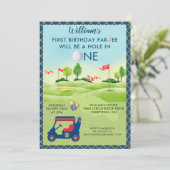 Leuke golfjongen 1e Verjaardag Par-T-shirt Kaart (Staand voorkant)