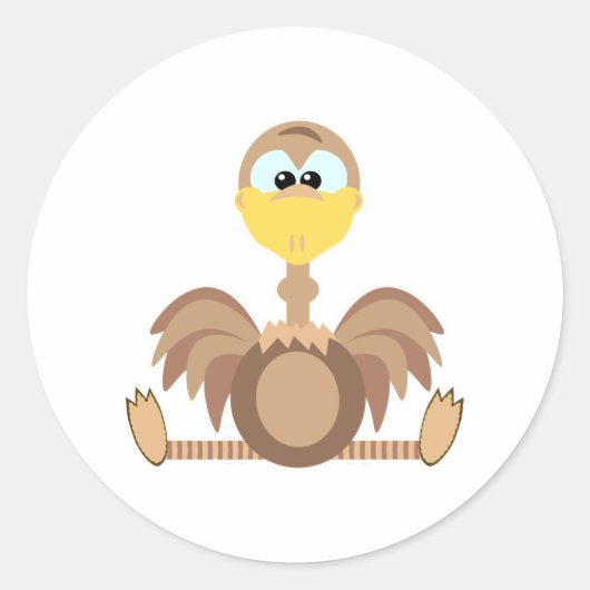 Leuke Goofkins struisvogel Ronde Sticker (Voorkant)