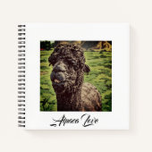 Leuke Goofy Black Alpaca Boerderij Animal White Jo Notitieboek (Voorkant)