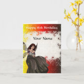 Leuke Gotische fee vijftiende verjaardag Kaart (Gele Bloem)