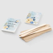 Leuke  gouden bloemenblauwe waterverf handwaaier (Niet-gemonteerd)