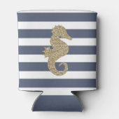 Leuke gouden glitter zeepaardje gestreepte Koelbox Blikjeskoeler (Achterkant)