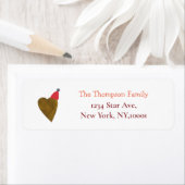 Leuke gouden hart Kerst pet retour adres Label (Insitu)