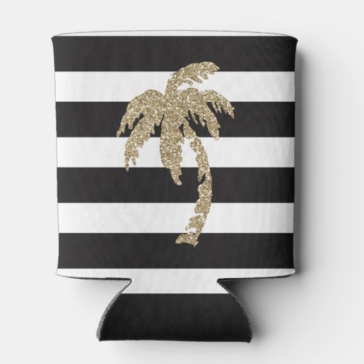 Leuke gouden palmboom Koelbox Bier Sleeve Blikjeskoeler (Achterkant)