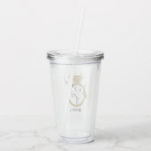 Leuke gouden ring zei ze ja Verloving minimalist Acryl Drinkbeker (Achterkant)