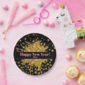 Leuke gouden roze sparkle glitter graffiti verf st papieren bordje (Feest)