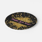 Leuke gouden roze sparkle glitter graffiti verf st papieren bordje (Gekanteld)