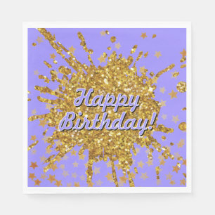 Leuke gouden roze sparkle glitter graffiti verf st servet