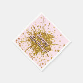 Leuke gouden roze sparkle glitter graffiti verf st servet (Hoek)