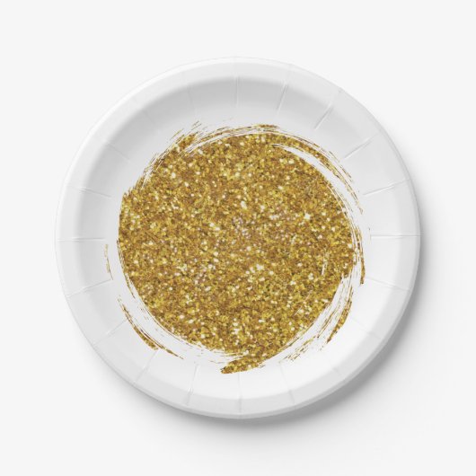 Leuke gouden sparkle glitter graffiti papieren bordje (Voorkant)