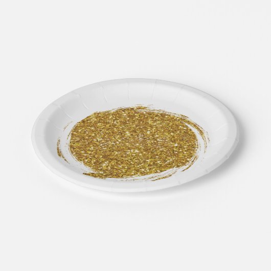 Leuke gouden sparkle glitter graffiti papieren bordje (Gekanteld)
