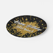 Leuke gouden sprankeling glitter graffiti verf dru papieren bordje (Gekanteld)