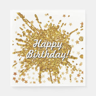 Leuke gouden sprankeling glitter graffiti verf dru servet