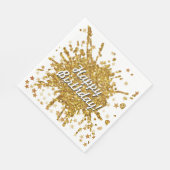 Leuke gouden sprankeling glitter graffiti verf dru servet (Hoek)