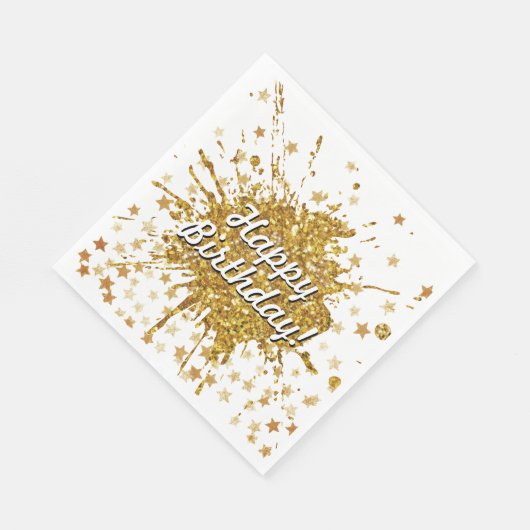 Leuke gouden sprankeling glitter graffiti verf dru servet (Hoek)