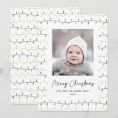 Leuke Gouden Zwarte Kerstversiering Eenvoudig Wit Feestdagenkaart (Voorkant / Achterkant)