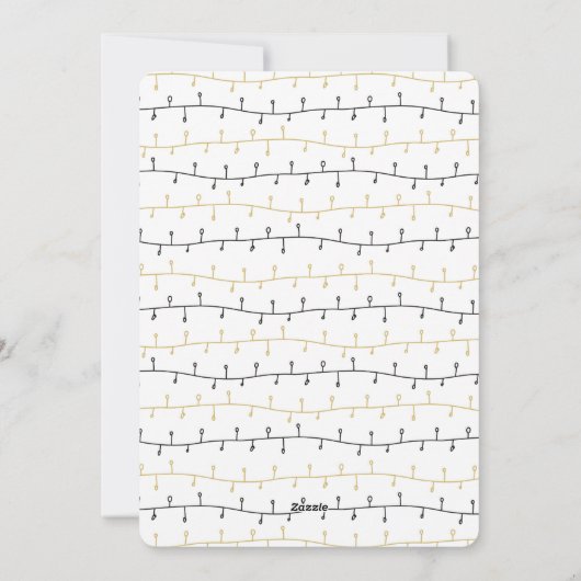 Leuke Gouden Zwarte Kerstversiering Eenvoudig Wit Feestdagenkaart (Achterkant)