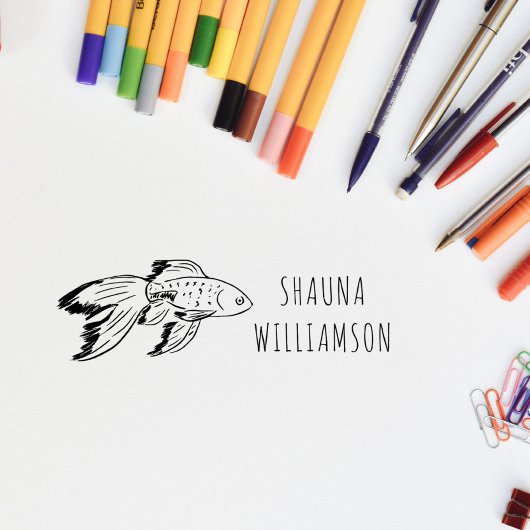 Leuke goudvis Kinder gepersonaliseerde naam Zelfinktende Stempel