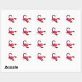 Leuke Gradiënt Rood Paarse Schorpioen Vector Illus Vierkante Sticker (Vel)