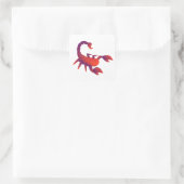 Leuke Gradiënt Rood Paarse Schorpioen Vector Illus Vierkante Sticker (Tas)