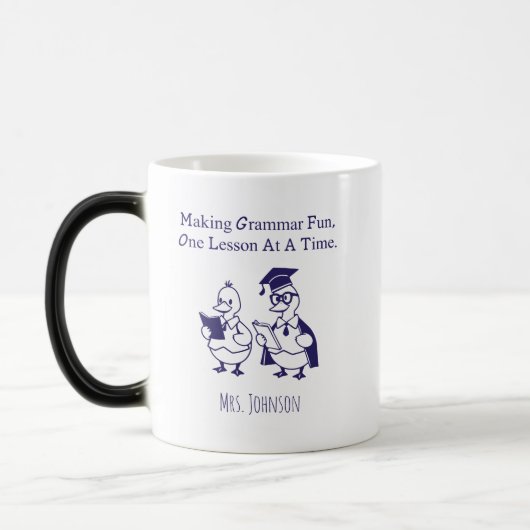Leuke Grammatica, Eén Les per Keer Ontwerp Magische Mok (Links)