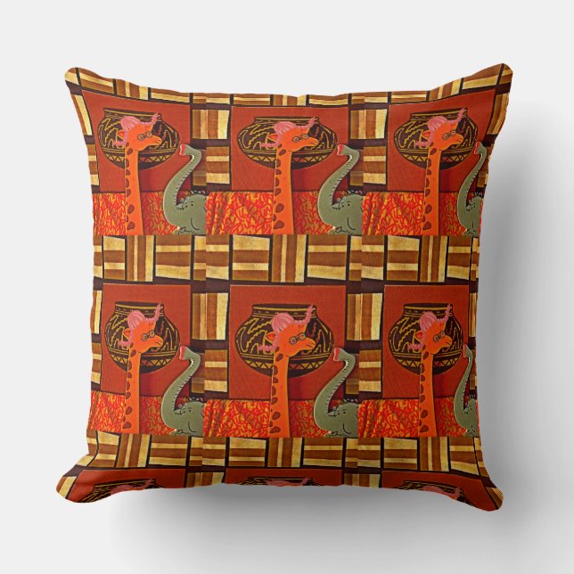 Leuke grappige Afrikaanse giraffeprint Opvallend o Kussen (Voorkant)