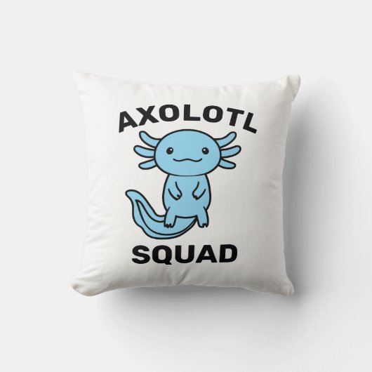Leuke grappige Axolotl-club feestje bewerkbare bla Kussen (Voorkant)