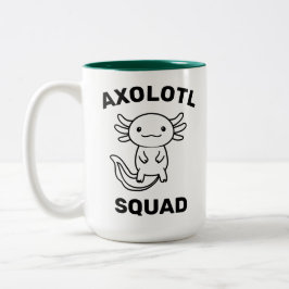Leuke grappige Axolotl-club feestje bewerkbare bla Tweekleurige Koffiemok