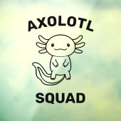 Leuke grappige Axolotl-feestje bewerkbare blauwe r Raamsticker (Vel 3)
