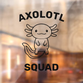 Leuke grappige Axolotl-feestje bewerkbare blauwe r Raamsticker (Vel 2)