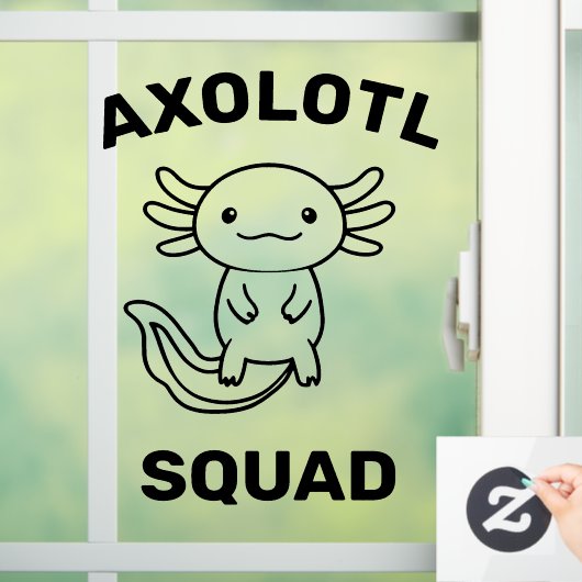 Leuke grappige Axolotl-feestje bewerkbare blauwe r Raamsticker (Huis)