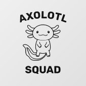 Leuke grappige Axolotl-feestje bewerkbare blauwe r Raamsticker (Vel)