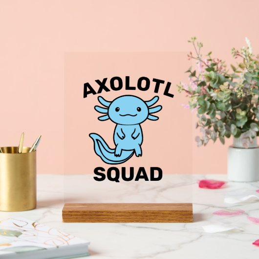 Leuke grappige Axolotl Squad aangepaste bewerkbare Acryl Bord (Huwelijk)