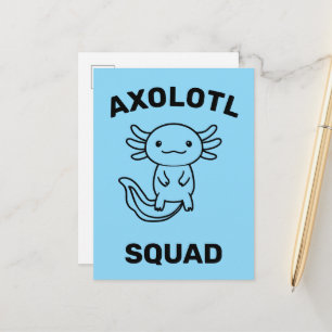 Leuke grappige Axolotl Squad aangepaste bewerkbare Briefkaart